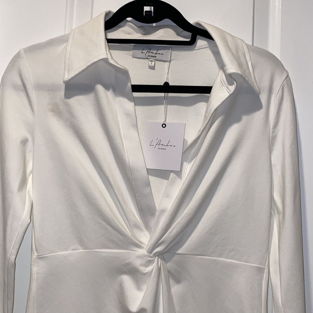NWT L'Academie The Amarine Top in White - Picture 7 of 10
